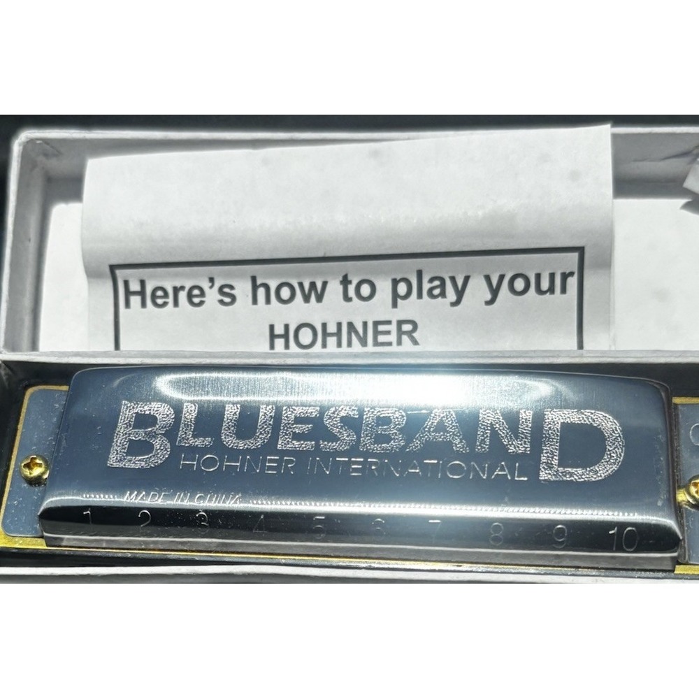 Vtg Hohner International Bluesband  Harmonica New in Original Box w/Instructions